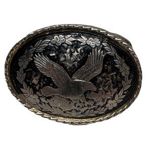 American Bald Eagle Coin Silver Belt Buckle W USA